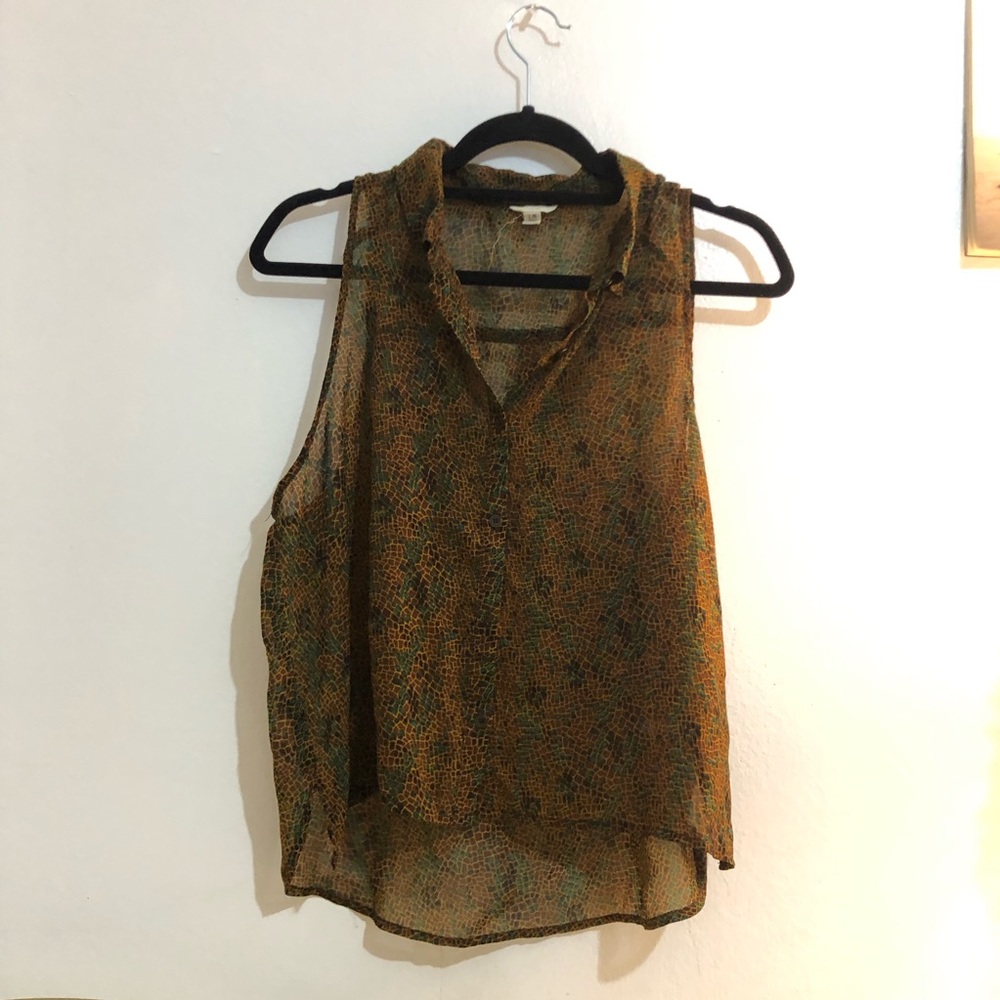F21 sheer button up shirt